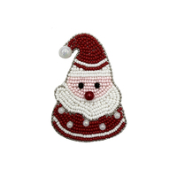 Nouvel Arrivage – Applique de Noël faite main en perles de rocaille, à coudre, broderie perlée pour vêtements, sacs, chapeaux, décoration DIY