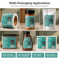 Étiquettes alimentaires holographiques écologiques imperméables pour fruits, biscuits, hamburgers, en-cas, sandwichs, pour l'industrie de la restauration, autocollantes, en bouteille