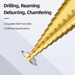 ชุดดอกสว่านเคลือบไทเทเนียม 3 ชิ้น ก้านหกเหลี่ยม ร่องตรง แบบขั้นบันได สำหรับเจาะรูไม้ ประสิทธิภาพสูง - Product Image 5