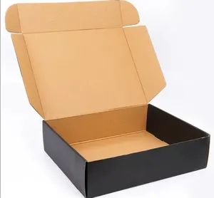 メーカーのカスタムロゴ波状大型ブラックマット郵送ボックス包装ブラック配送ボックス