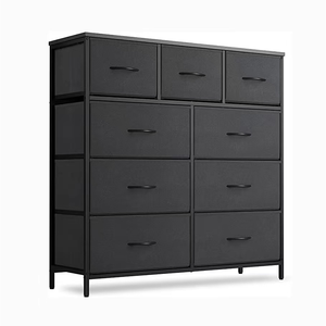 Black 9 Drawer Dresser - Stylish Storage for Bedroom & Living