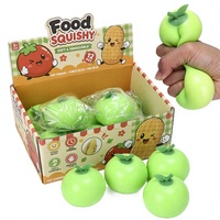 Best-seller transfrontalier : Jouet anti-stress en caoutchouc malléable à rebond lent, motif pomme verte en forme de farine du Zhejiang, pour les 3+ à 35 ans