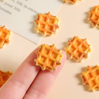 Paquete de 100 Piezas de Galletas de Resina de 25 mm con Diseño de Waffle, Miniatura para Casa de Muñecas, Adornos de Comida, Dulces, Galletas de Chocolate