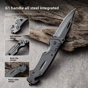 ステンレス鋼 5CR15 ブレードアウトドア折りたたみナイフ高硬度自己防衛キャンプサバイバル多機能小型ナイフ - Product Image 5