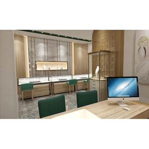 Vetrina Espositiva per Gioielleria di Lusso in Tono Legno Chiaro, <span class=keywords><strong>Design</strong></span> Personalizzato per Interni Completi di Negozi, Soluzione Completa per Esposizione al Dettaglio - Product Image 2