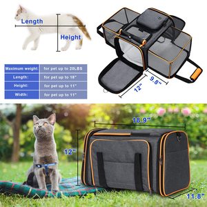 Pembawa hewan peliharaan sisi lembut dapat diperluas dengan bantalan bulu dan saku yang dapat dilepas, untuk pembawa hewan peliharaan perjalanan kucing/anak anjing - Product Image 4