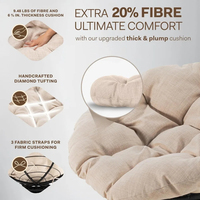 Offres Spéciales quantité extérieur intérieur hôtel meubles patio détente balcon PE rotin jardin pivotant Papasan chaise avec coussin