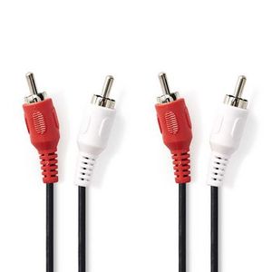 Cable de audio estéreo 2x RCA macho a 2x RCA macho de 5m negro para conexión de audio - Product Image 1
