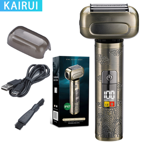 Afeitadora Eléctrica Recargable 4D para Hombre con Láminas Flotantes, Resistente al Agua IPX6, Pantalla LED Inteligente, Diseño Portátil de Zinc con 4 Cabezales para Barba - Product Image 1