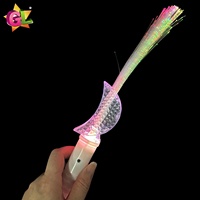 Bâton lumineux en fibre optique étoile et lune à 6 LED double face, veilleuse avec 6 modes d'éclairage, jouet en plastique avec boule magique pour enfants