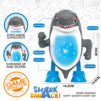 Jouet de requin dansant avec lumières LED balançant vers le bas gauche droite déplace le balancement du corps enfants jouets électroniques fête jeu amusant
