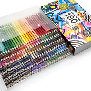 120 160 180 warna Ccustom Art pensil gambar kotak hadiah profesional berwarna pensil minyak Set untuk anak-anak