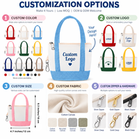 Sac fourre-tout mini en toile personnalisable avec logo, léger, minimaliste, multicolore, avec porte-clés et porte-monnaie, fermeture éclair durable