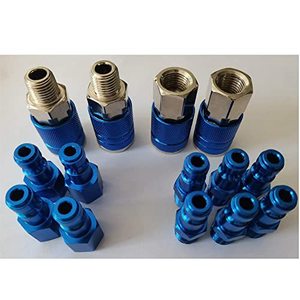 Quick Connector 1/4 NPT T Type Blue Aluminum Pneumatic Tool Accessory Set 14 Pieces - Product Image 1