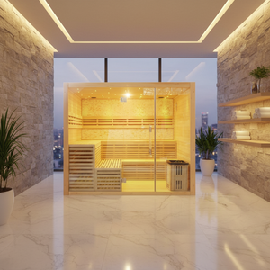 Sauna tradicional de madera para 6 personas de Interior de buena calidad, sauna de desintoxicación de vapor húmedo a la venta - Product Image 1