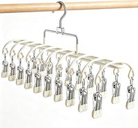 Stendibiancheria Ovale in Acciaio Inox con 20 Clip, Design Moderno e Minimalista, Antivento, per Calzini, Biancheria Intima e Vestiti