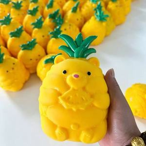 Hines Unisex Hot Sale <b>Pineapple</b> Bear Fidget Toy Soft TPE Slow Rebound Decompression Squishy Squeeze - Product Image 3