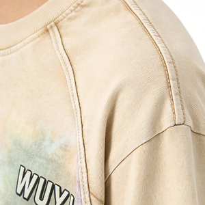 Men's Oversized <b>Acid</b> Wash T Shirt Heavy Cotton Distressed Ripped Tee Vintage Streetwear <b>Drop</b> Shoulder Custom Blank Wholesale - Product Image 3