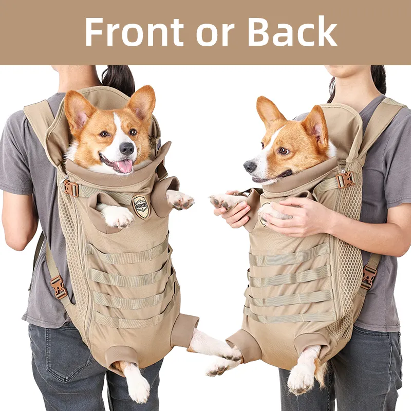 Multifunctional Hiking Camping Soft Breathable Mesh Large Capacity Dog Backpack Bag For Dogs