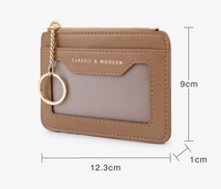 Dompet Kulit Mini Wanita Custom dengan Gantungan Kunci, Tempat Kartu Kredit untuk Wanita dan Gadis, Produk Tas Tangan