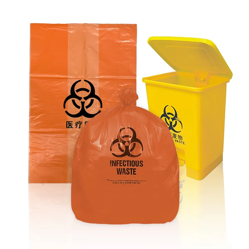 Addensare sacchetto della spazzatura medico forniture per rischio biologico ospedaliero sacchetto della spazzatura medico smaltimento dei rifiuti rotoli di sacchetti della spazzatura biodegradabili