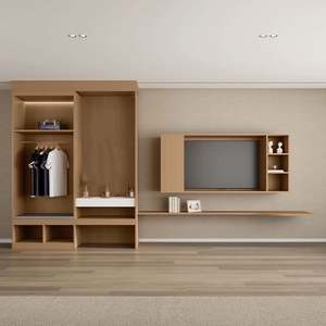 Armoire en acier inoxydable à cadre métallique au design simple pour salon, appartements et hôtels - Product Image 1