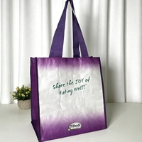 Sac fourre-tout réutilisable en PP tissé écologique avec poignées en sangle PP, taille moyenne, poche intérieure, logo personnalisé, fermeture éclair, pour le shopping (vente en gros)