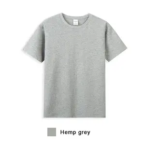 Usine en gros de haute qualité couleur unie 220gsm blancs coton logo personnalisé imprimé plaine col rond t-shirt graphique hommes t-shirts