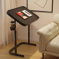 Table élévatrice d'ordinateur de petit bureau simple de chevet Table PC pliante confortable avec porte-gobelet