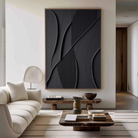 Peinture murale géométrique abstraite 3D OEM, art texturé en terre cuite, décoration murale Wabi Sabi minimaliste, grande peinture pour salon