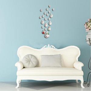 Pegatina de Espejo con Forma de Gota de Agua K130, Adhesivo Acrílico 3D para Pared, Decoración del Hogar, Plateado, Dorado, Negro, Forma Irregular, Impermeable - Product Image 1