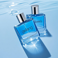 En vente flacon de parfum personnalisé de 50 ml flacon de parfum carré clair flacons de parfum vides de 30 ml avec boîte