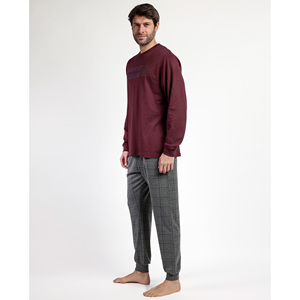 STAY at HOME Pijama de dormir para hombre con mangas largas y pantalones Equipo de llamada cómodo - Product Image 3