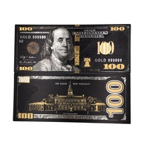 Billet de 100 dollars américain en feuille d'or noire, nouvelle pièce de monnaie de qualité supérieure