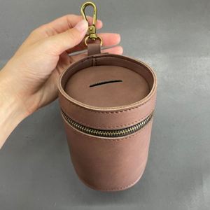 PU Leather Coin <b>Pouch</b> Piggy Bank Coin Purse for <b>Men</b> & Women Money Saving Box <b>Men's</b> Change Piggy Bank - Product Image 4