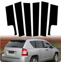 Convient pour Jeep Compass 2007-2021 Couverture de cadre de porte latérale de voiture accessoires décoration de fenêtre autocollant de colonne centrale noir brillant