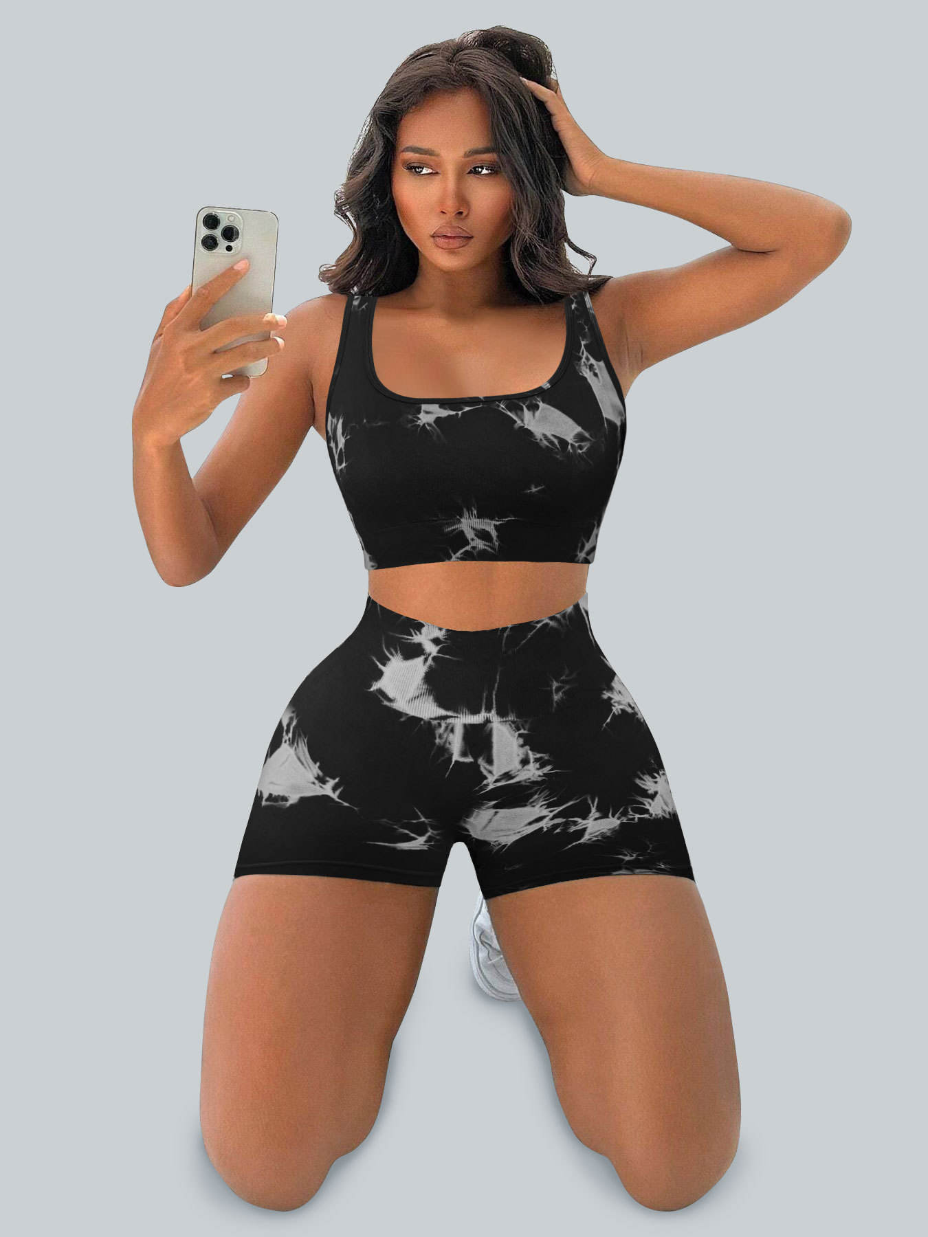 Black and white tie-dye