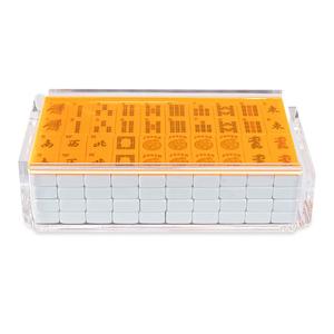 مجموعة لعبة الماهجونغ الأمريكية المخصصة من الأكريليك مع ألوان مخصصة وشعار محفور - Product Image 4