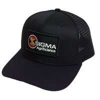 Gorra Trucker Estructurada de 6 Paneles de Alta Calidad, con Logotipo de Parche Tejido Personalizado, Visera Plana, Malla de Algodón y Cierre Ajustable