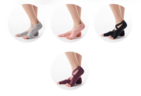 Chaussettes de yoga antidérapantes en silicone pour le sport, la danse, les orteils ouverts, les fabricants