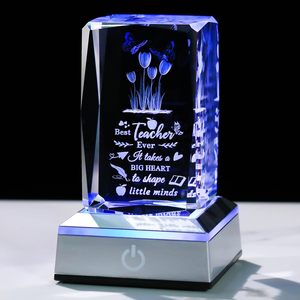 Kustom Laser terukir 3d foto kristal kaca kubus kubus kristal kosong untuk ukiran