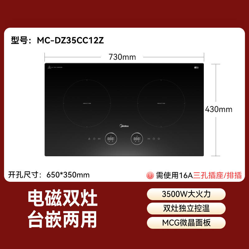 Black electromagnetic dual stove