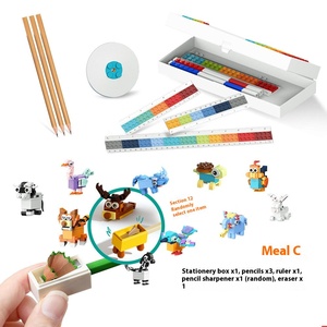 Promoção Kit de Papelaria DIY com <span class=keywords><strong>3</strong></span> Lápis, Blocos de Montar e Clipes de Plástico para Crianças, Novidades em Material Escolar - Product Image 3