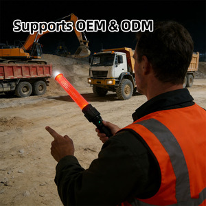 Bâton de signalisation détachable avec lampe torche, conception 2-en-1, installation modulaire, protection IP65, LED non-réfléchissante, lumière constante/clignotante, sans alimentation - Product Image 2