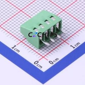 DG308-2.54-04P-14-00A(H) Screw Terminal Block Through hole Component (THT),P=2.54mm Connector 1x4P 2.54mm Green Through Hole - Product Image 2