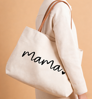 Sac fourre-tout en toile avec sangle en cuir recyclable personnalisée, logo personnalisé, poignée longue réglable