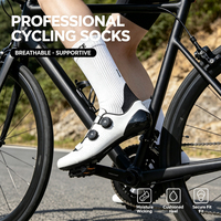 Chaussettes de cyclisme réfléchissantes personnalisées en gros, unisexes, longues, pour le sport, le vélo, la remise en forme, chaussettes de compression