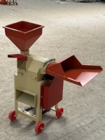 Nouveau Mini Broyeur Mobile 2-en-1 pour Fourrage et Céréales 220V, Déchiqueteur de Paille Sèche/Humide pour Bétail