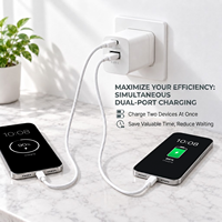 Chargeur rapide GaN 45W double port USB-C PD, adaptateur mural avec prise pliable, bloc de charge de voyage pour iPhone et ordinateur portable, vente en gros OEM