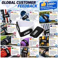 Sangle de ski personnalisée avec logo, fermeture auto-agrippante, rembourrage EVA, réutilisable, réglable, organisateur de câbles pour équipement de snowboard et de sports d'hiver